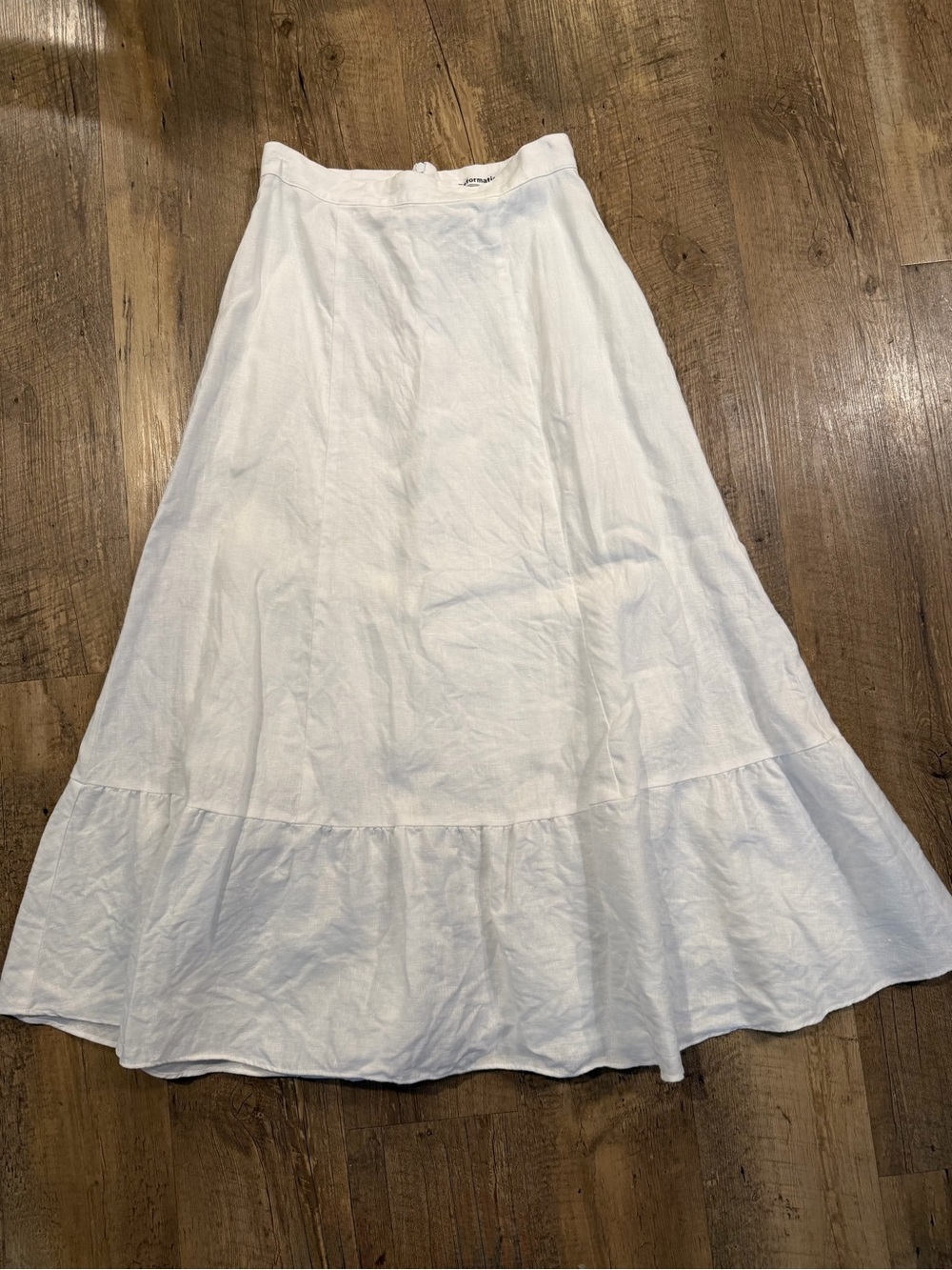 Reformation Yucca Linen Midi Skirt in White Size 0 see description - Picture 2 of 8
